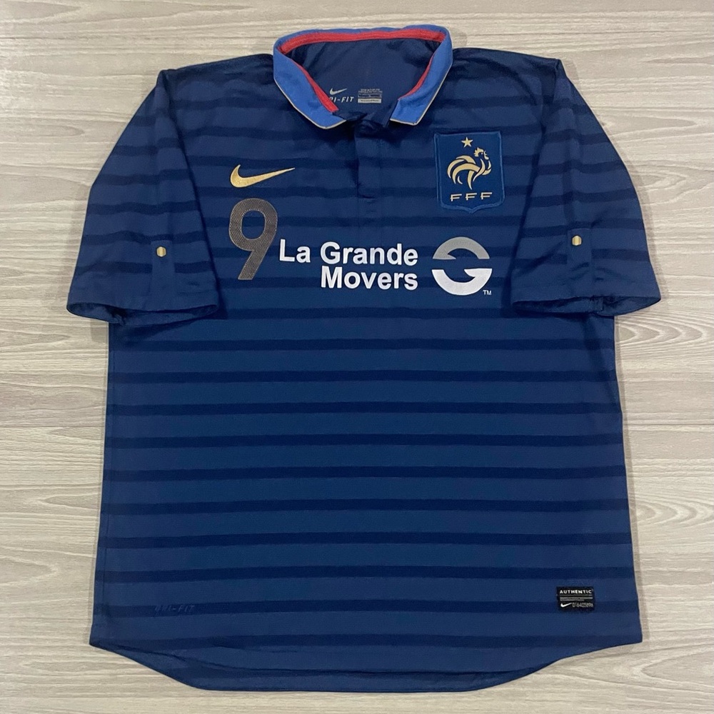Nike 2012/13 France #9 Home National Football Soccer Jersey Men’s Size Large